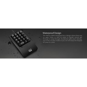 Adesso Antimicrobial Waterproof Numeric Keypad with Wrist Rest Support - Cable Connectivity - USB Interface - 18 Key(s) - 