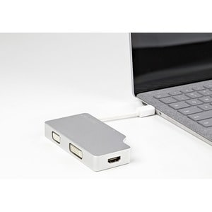 StarTech.com Aluminum Travel A/V Adapter: 3-in-1 Mini DisplayPort to VGA, DVI or HDMI - mDP Adapter - 4K - 1 x 20-pin Mini