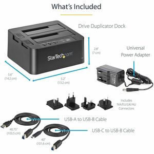 StarTech.com Standalone Hard Drive Duplicator, External Dual Bay HDD/SSD Cloner/Copier, USB 3.1 to SATA Drive Docking Stat