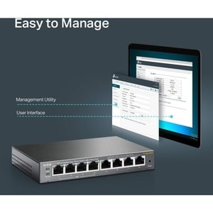 TP-Link EasySmart TL-SG108PE 8 Ports Manageable Ethernet Switch - Gigabit Ethernet - 10/100/1000Base-T - 2 Layer Supported