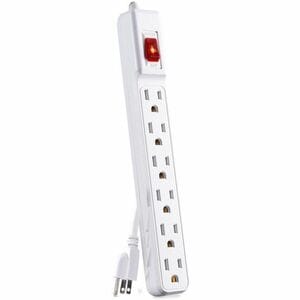 CyberPower GS60304 Power Strips 6 Outlet Power Strip - 3 ft, NEMA 5-15P Plug Type, Straight Plug Style, 15 Amp, White, Lif