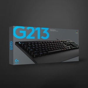 Logitech G213 Prodigy Gaming Keyboard - Wired RGB Backlit Keyboard with Mech-dome Keys, Palm Rest, Adjustable Feet, Media 