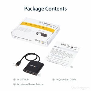 StarTech.com USB-C to Dual DisplayPort 1.2 Adapter, USB Type-C Multi-Monitor MST Hub, Dual 4K 30Hz DP Display Extender/Spl