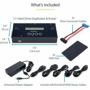 StarTech.com 1:1 Standalone Hard Drive Duplicator and Eraser, SAS/SATA HDD/SSD Cloner/Copier and Disk Eraser/Sanitizer/Wip