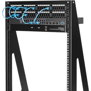 StarTech 2-Post 16U Heavy-Duty Desktop Server Rack, Small Open Frame 19in Network Rack for Home/Office IT Equipment, TAA C