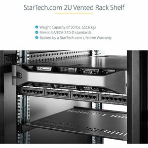 StarTech.com CABSHELF22V. Typ: Regalboden, Produktfarbe: Schwarz, Gehäusematerial: Stahl. Breite: 482,7 mm, Tiefe: 55,9 mm