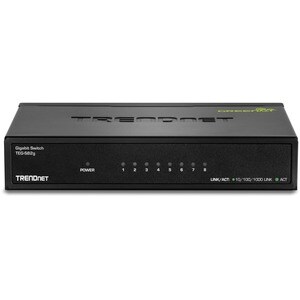 TRENDnet TEG-S82G 8 Anschlüsse Ethernet-Switch - Gigabit-Ethernet - 10/100/1000Base-T - Neu - TAA-konform - 2 Unterstützte
