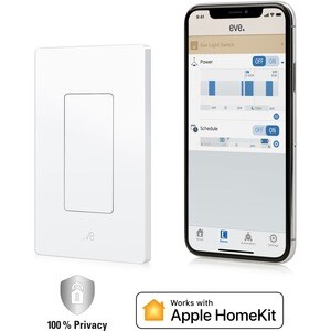 Eve Light Switch - Tap Switch - Light Control - Siri, Apple HomeKit Supported - 120 V AC - 1.80 kW