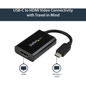 StarTech.com Adattatore video USB-C a HDMI con Power Delivery - 4k 60Hz - 4096 x 2160 Supported - Nero