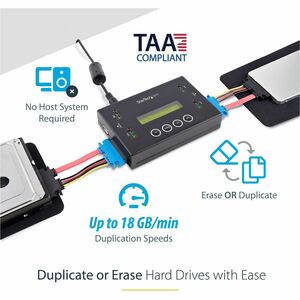 StarTech.com Hard Drive and USB Thumb Drive Duplicator/Eraser, USB Flash and SATA HDD/SSD Disk Cloner/Copier and Wiper, To