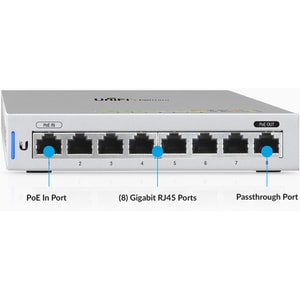 Ubiquiti UniFi US-8 Ethernet Switch - 8 Ports - Manageable - Gigabit Ethernet - 10/100/1000Base-T - Twisted Pair - Desktop