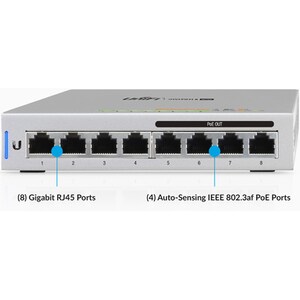 Ubiquiti UniFi US-8-60W Ethernet Switch - 8 Ports - Manageable - Gigabit Ethernet - 10/100/1000Base-T - Twisted Pair - Des