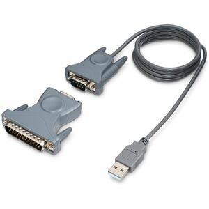 StarTech.com 3ft (91cm) 1-Port USB to Serial Cable, DB9/DB25 RS232 to USB Converter, Prolific, USB to Serial Adapter - USB