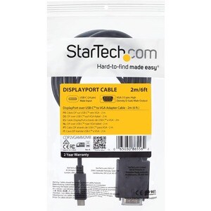 StarTech.com 2 m USB/VGA Videokabel für Projektor, Monitor, Workstation, Videogerät, Chromebook, MacBook, TV, MacBook Air,