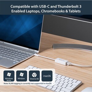 StarTech.com USB-C to Gigabit Network Adapter - White - USB 3.1 - Realtek RTL8153 - 1 Port(s) - 1 - Twisted Pair - 10/100/