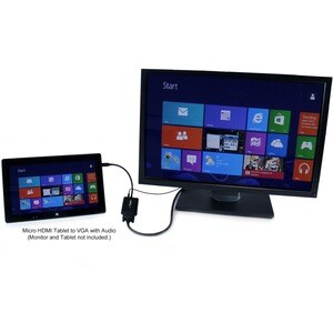 StarTech.com Micro HDMIÂ® to VGA Adapter Converter with Audio for Smartphones / Ultrabooks / Tablets - 1920x1080 - 1 x 19-