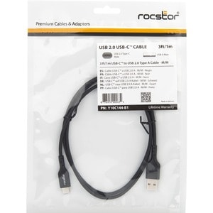 Rocstor Premium USB-C to USB-A Cable (3ft) - M/M - USB Type-C to USB Type-A Cable - 3 ft USB Data Transfer Cable for Smart