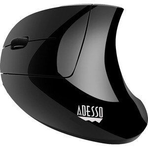 Adesso iMouse E90- Wireless Left-Handed Vertical Ergonomic Mouse - Optical - Wireless - Radio Frequency - 2.40 GHz - Black