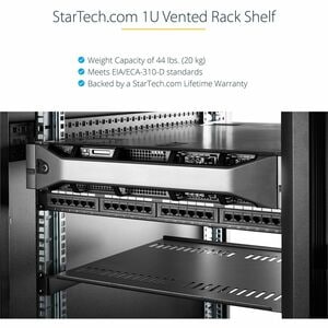 StarTech.com 1U Vented Server Rack Cabinet Shelf - Fixed 10in Deep Cantilever Rackmount Tray for 19" Data/AV/Network Enclo