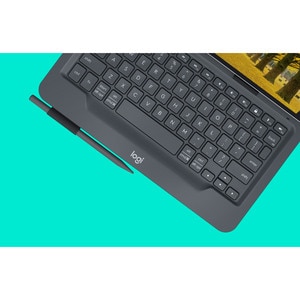 Logitech Universal Folio Keyboard/Cover Case (Folio) for 25.7 cm (10.1") Tablet - Water Resistant Exterior - 269 mm Height