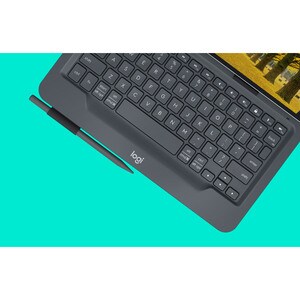 Logitech Universal Folio Keyboard/Cover Case (Folio) for 25.7 cm (10.1") Tablet - Water Resistant Exterior - 269 mm Height