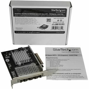 StarTech.com Quad Port 10G SFP+ Network Card - Intel XL710 Open SFP+ Converged Adapter - PCIe 10 Gigabit Fiber Optic Serve