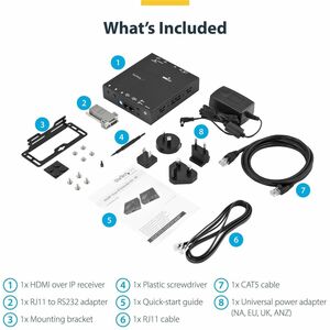 StarTech.com 4K HDMI over IP Receiver for ST12MHDLAN4K, IP Extender with Video Control App, Support for AVoIP Video Wall -