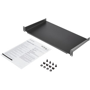 StarTech.com Universal CABSHELF1U10 1U Rackmount Rack-Regal für Server, A/V-Geräte, LAN-Schalter, Patchfeld - Schwarz - TA