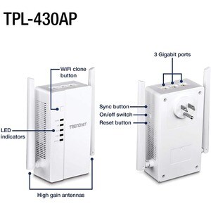 TRENDnet Wi-Fi Everywhere Powerline 1200 AV2 AC1200 Wireless Access Point, Expand Your Wireless Coverage, Built-in Concurr