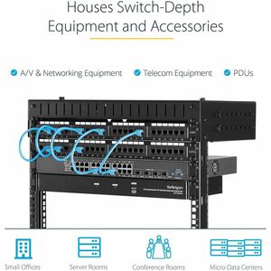 StarTech.com 2-Post 12U Heavy-Duty Wall Mount Network Rack, 19" Open Frame Server Rack with Adjustable Depth, Data Rack fo