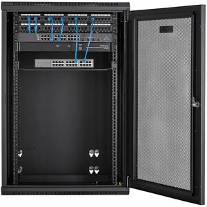 StarTech.com 18U Wandmontierbar Rackschrank für Server, LAN-Schalter, Patchfeld406,40 mm Rack Depth - Schwarz - Stahl, Gef