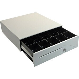 apg Series 100 1616 Cash Drawer - 5 Bill - 8 Coin - 2 Media Slot - Steel - Cool White - 124.5 mm Height x 406 mm Width x 4