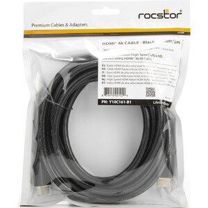 Rocstor Premium 10 ft 4K High Speed HDMI to HDMI M/M Cable - Ultra HD HDMI 2.0 Supports 4k x 2k at 60Hz with resolutions u