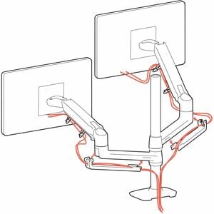 Ergotron Mounting Arm for Monitor, Display Screen, LCD Display, TV - White - Height Adjustable - 2 Display(s) Supported - 