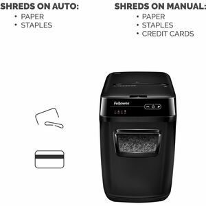 Fellowes AutoMax™ 200M Micro-Cut Auto Feed 2-in-1 Office Paper Shredder with Auto Feed 200-Sheet Capacity - Non-continuous