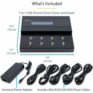 StarTech.com Dock per Unità USB - Duplicatore/Eraser 1:7, Copia Settore per Settore a 1,5 GB/min, 3 modalità di cancellazi