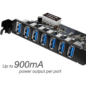 SIIG USB 3.0 7-Port Ext PCIe Host Adapter - PCI Express 2.0 x1 - Plug-in Card - 7 USB Port(s) - 7 USB 3.0 Port(s)