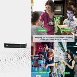 APC Smart-UPS, Line Interactive, 1500VA, Rackmount 2U, 120V, 6x NEMA 5-15R outlets, SmartConnect Port+SmartSlot, AVR, LCD 