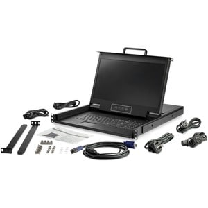 StarTech.com LCD Rack Console - Steel - Black - 1 Computer(s) - 43.9 cm (17.3") LCD - Full HD - 1920 x 1080 - 16:9 - 1 - K