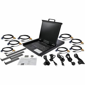 StarTech.com RKCONS1908K LCD Rack Console KVM Switch - Black - 8 Computer(s) - 48.3 cm (19") LCD - SXGA - 1280 x 1024 - 2 