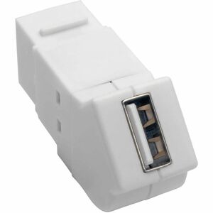 Eaton Tripp Lite Series USB 2.0 All-in-One Keystone/Panel Mount Angled Coupler (F/F), White - 1 x Type A USB 2.0 USB Femal