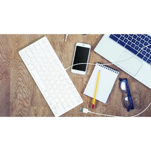 Macally Compact USB Wired Keyboard for Mac and PC - Cable Connectivity - USB Interface - 78 Key(s) - Multimedia Hot Key(s)