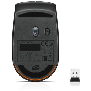 Lenovo Compact 300 Mouse - Radio Frequency - USB - Laser/Optical - 3 Button(s) - Black - Wireless - 2.40 GHz - 1000 dpi - 
