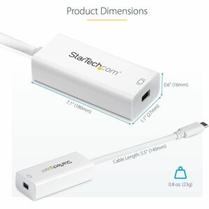 StarTech.com Adaptador USB C a Mini DisplayPort - 4K 60Hz - Blanco - Adaptador USB 3.1 Tipo C a Mini DP - 3840 x 2160 Supp