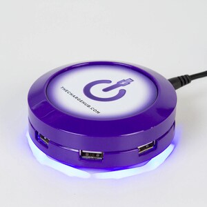 ChargeHub X7 - 7 Port USB Charger - 1 Pack - 24 V DC Input - 5 V DC/8.80 A Output PURPLE 2.4AMPS/PORT 8.8AMPS OVERALL