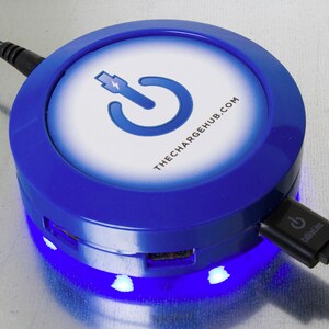 ChargeHub X7 - 7 Port USB Charger - 1 Pack - 24 V DC Input - 5 V DC/8.80 A Output BLUE 2.4AMPS/PORT 8.8AMPS OVERALL