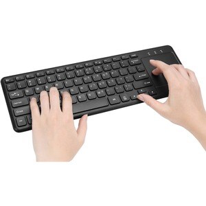 Adesso Wireless Keyboard with Built-in Touchpad - Wireless Connectivity - RF - 30 ft - 2.40 GHz - USB Interface - 78 Key(s