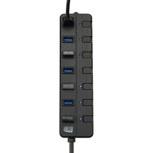 Adesso 7-ports USB 3.0 Hub with 5V2A Power Adaptor - USB - External - 7 USB Port(s) - 7 USB 3.0 Port(s) - PC, Mac