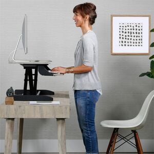 Ergotron WorkFit-Z Mini, Standing Desk Workstation - Z-shaped Base - 25 lb Capacity - Height Adjustable - 31" Table Top Wi