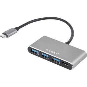 Rocstor Premium USB C Hub - 4 Port USB-C to USB-A (3x) and USB-C (1x) - Bus Powered USB Hub - USB Type-C Hub - Port Expand
